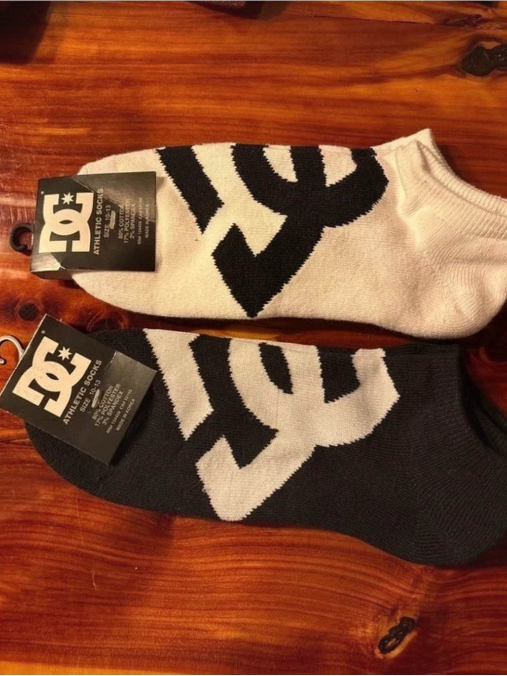 DC Low-Cut Athletic Socks in Black and White - Pair